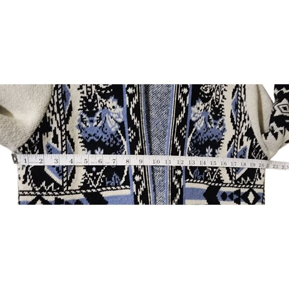 Essitam Shilo Duster Womens Open Front Aztec Pattern Cardigan Sweater Size S - Picture 6 of 8